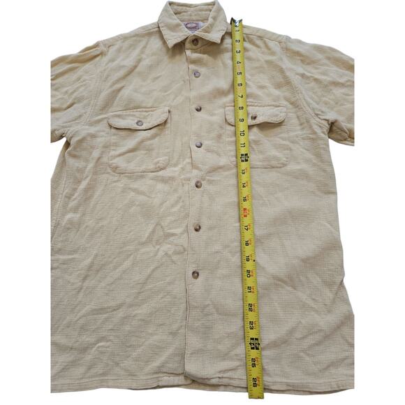 Banana Republic Button Up Short Sleeve Double Pockets Yellow 1980 Vintage Medium - Picture 4 of 14